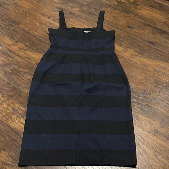 Banana Republic Black and Blue Striped Stretch Faded Denim Dress 16 Tall - Picture 9 of 14